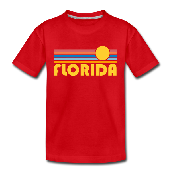 Florida Toddler T-Shirt - Retro Sun Florida Toddler Tee - red