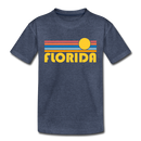 Florida Toddler T-Shirt - Retro Sun Florida Toddler Tee - heather blue