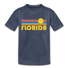 Florida Toddler T-Shirt - Retro Sun Florida Toddler Tee - heather blue