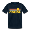 Florida Toddler T-Shirt - Retro Sun Florida Toddler Tee - deep navy