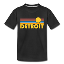 Detroit, Michigan Toddler T-Shirt - Retro Sun Detroit Toddler Tee - black