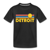 Detroit, Michigan Toddler T-Shirt - Retro Sun Detroit Toddler Tee - black