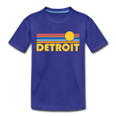 Detroit, Michigan Toddler T-Shirt - Retro Sun Detroit Toddler Tee - royal blue