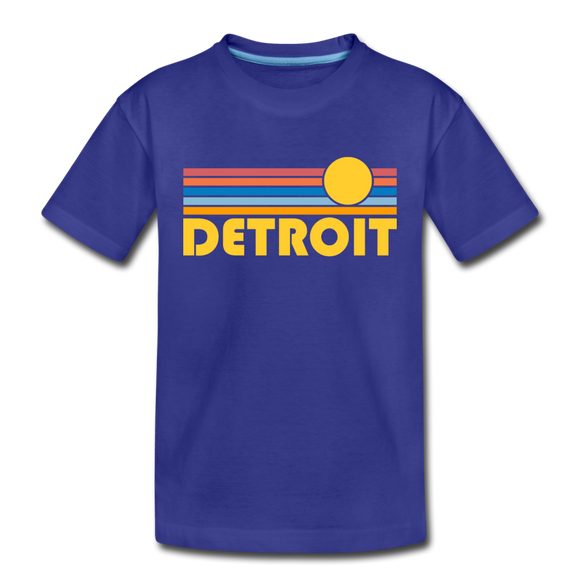 Detroit, Michigan Toddler T-Shirt - Retro Sun Detroit Toddler Tee - royal blue
