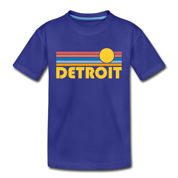Detroit, Michigan Toddler T-Shirt - Retro Sun Detroit Toddler Tee - royal blue