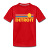 Detroit, Michigan Toddler T-Shirt - Retro Sun Detroit Toddler Tee - red