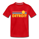 Detroit, Michigan Toddler T-Shirt - Retro Sun Detroit Toddler Tee - red