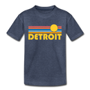 Detroit, Michigan Toddler T-Shirt - Retro Sun Detroit Toddler Tee - heather blue