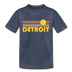 Detroit, Michigan Toddler T-Shirt - Retro Sun Detroit Toddler Tee - heather blue