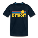Detroit, Michigan Toddler T-Shirt - Retro Sun Detroit Toddler Tee - deep navy