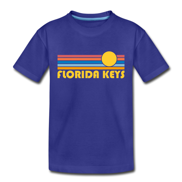 Florida Keys, Florida Toddler T-Shirt - Retro Sun Florida Keys Toddler Tee - royal blue