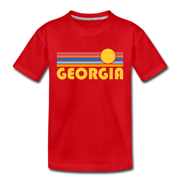Georgia Toddler T-Shirt - Retro Sun Georgia Toddler Tee - red