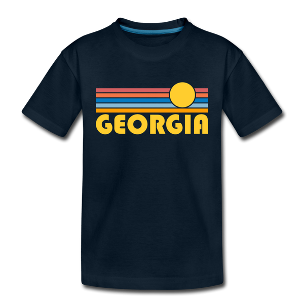 Georgia Toddler T-Shirt - Retro Sun Georgia Toddler Tee - deep navy