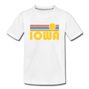 Iowa Toddler T-Shirt - Retro Sun Iowa Toddler Tee - white