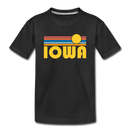 Iowa Toddler T-Shirt - Retro Sun Iowa Toddler Tee - black