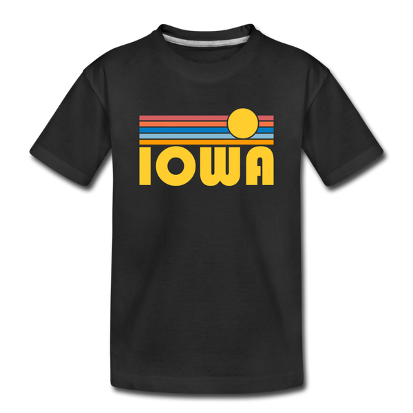 Iowa Toddler T-Shirt - Retro Sun Iowa Toddler Tee - black