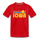 Iowa Toddler T-Shirt - Retro Sun Iowa Toddler Tee - red
