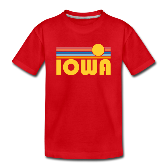 Iowa Toddler T-Shirt - Retro Sun Iowa Toddler Tee - red