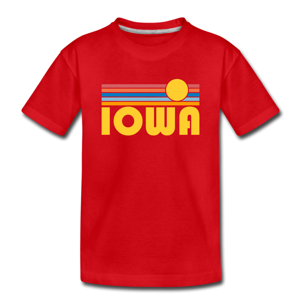 Iowa Toddler T-Shirt - Retro Sun Iowa Toddler Tee - red