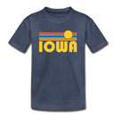 Iowa Toddler T-Shirt - Retro Sun Iowa Toddler Tee - heather blue