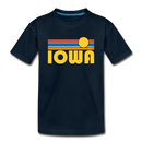 Iowa Toddler T-Shirt - Retro Sun Iowa Toddler Tee - deep navy