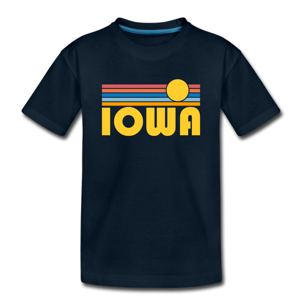 Iowa Toddler T-Shirt - Retro Sun Iowa Toddler Tee - deep navy