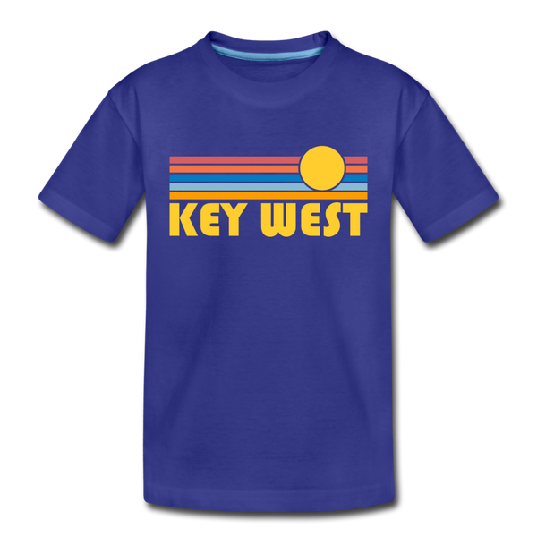 Key West, Florida Toddler T-Shirt - Retro Sun Key West Toddler Tee - royal blue