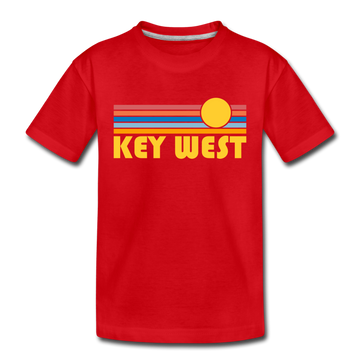 Key West, Florida Toddler T-Shirt - Retro Sun Key West Toddler Tee - red