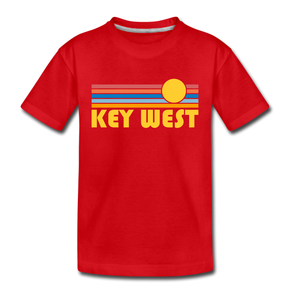 Key West, Florida Toddler T-Shirt - Retro Sun Key West Toddler Tee - red