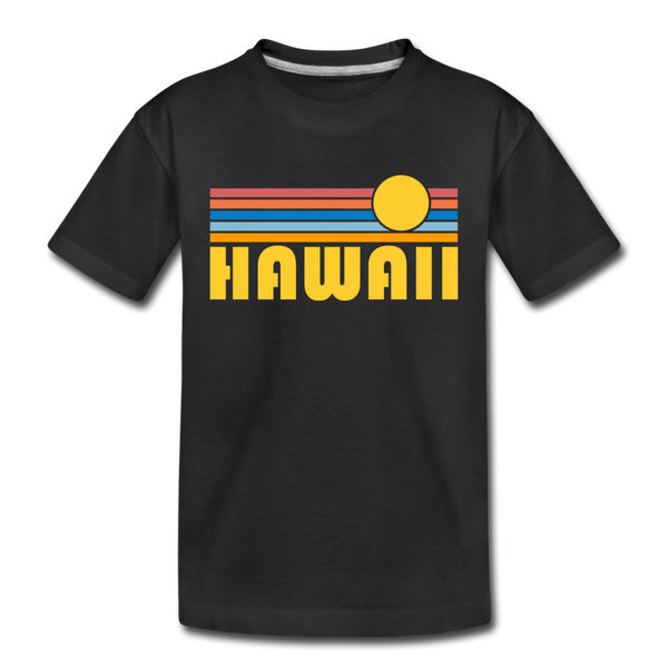 Hawaii Toddler T-Shirt - Retro Sun Hawaii Toddler Tee - black