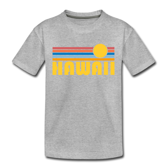 Hawaii Toddler T-Shirt - Retro Sun Hawaii Toddler Tee - heather gray