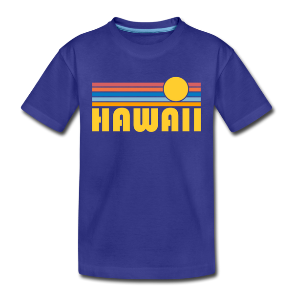 Hawaii Toddler T-Shirt - Retro Sun Hawaii Toddler Tee - royal blue