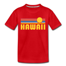 Hawaii Toddler T-Shirt - Retro Sun Hawaii Toddler Tee - red