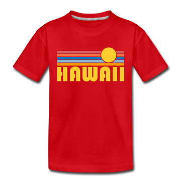 Hawaii Toddler T-Shirt - Retro Sun Hawaii Toddler Tee - red