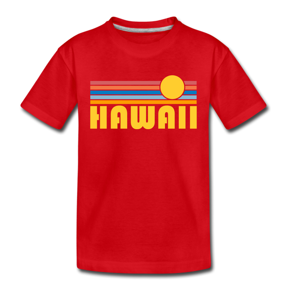 Hawaii Toddler T-Shirt - Retro Sun Hawaii Toddler Tee - red