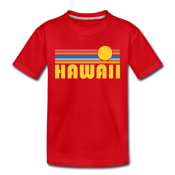 Hawaii Toddler T-Shirt - Retro Sun Hawaii Toddler Tee - red