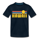 Hawaii Toddler T-Shirt - Retro Sun Hawaii Toddler Tee - deep navy