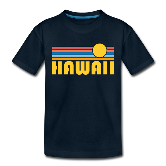 Hawaii Toddler T-Shirt - Retro Sun Hawaii Toddler Tee - deep navy