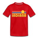 Indiana Toddler T-Shirt - Retro Sun Indiana Toddler Tee - red