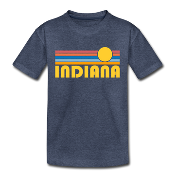Indiana Toddler T-Shirt - Retro Sun Indiana Toddler Tee - heather blue