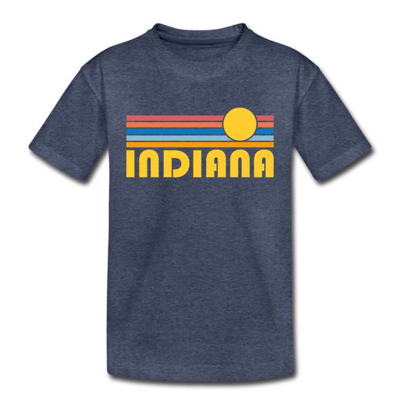 Indiana Toddler T-Shirt - Retro Sun Indiana Toddler Tee - heather blue