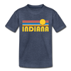 Indiana Toddler T-Shirt - Retro Sun Indiana Toddler Tee - heather blue