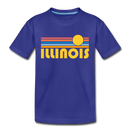 Illinois Toddler T-Shirt - Retro Sun Illinois Toddler Tee - royal blue