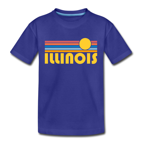 Illinois Toddler T-Shirt - Retro Sun Illinois Toddler Tee - royal blue