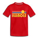 Illinois Toddler T-Shirt - Retro Sun Illinois Toddler Tee - red