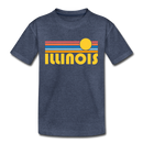 Illinois Toddler T-Shirt - Retro Sun Illinois Toddler Tee - heather blue