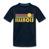 Illinois Toddler T-Shirt - Retro Sun Illinois Toddler Tee - deep navy