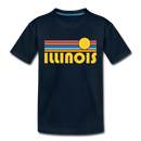 Illinois Toddler T-Shirt - Retro Sun Illinois Toddler Tee - deep navy