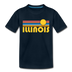 Illinois Toddler T-Shirt - Retro Sun Illinois Toddler Tee - deep navy