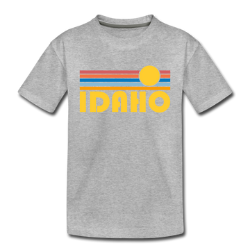 Idaho Toddler T-Shirt - Retro Sun Idaho Toddler Tee - heather gray